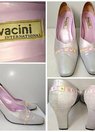 Кожаные перламутрoвые туфли pavacini international made in spain, молниеносная отправка ⚡💫🚀