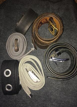 Набор ремней-{кожа,текстиль}-6 штук.