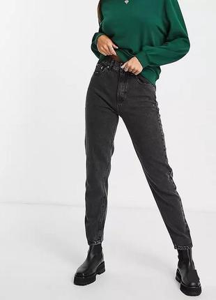 Джинси мом mom висока посадка графіт pull&bear