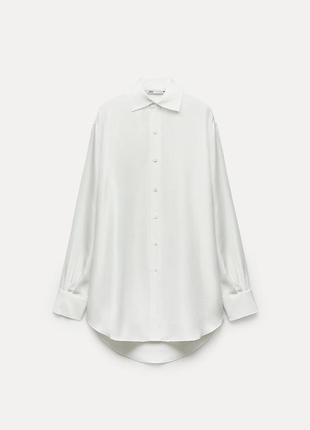 Рубашка женская белая шелковая zara new6 фото