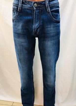 Джинси чоловічі baron 9615 сині з потертостями середньої товщини33