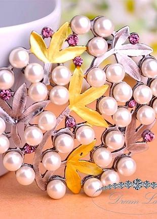 Брошь с камнями женская “делоникс”