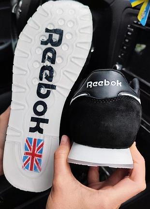 Мужские кроссовки reebok classic черные с белым2 фото