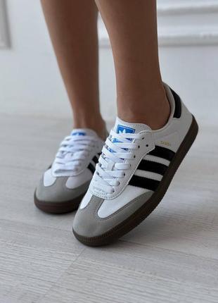 Кеди adidas samba white brown