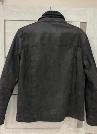 Шкіряна куртка barneys багатодетальна утеплена у розмірі м5 фото