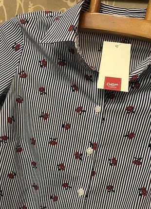 Дуже красива та стильна брендова сорочка в смужку та квіточках 21.