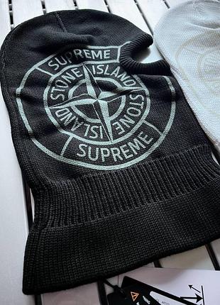 Балаклава від колаборації stone island х supreme glow knit balaclava