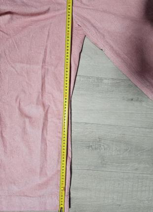 Вельветові рожеві кюлоти нові, вельветові теплі штані, вельветові в рубчик високі штані, кюлоти барбі6 фото
