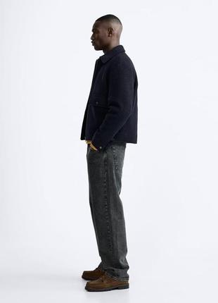 Вовняна куртка чоловіча синя zara new