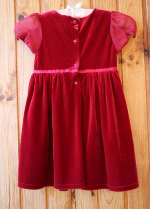 Святкова оксамитова сукня на дівчинку 4-5 років, marylebone london bhs3 фото