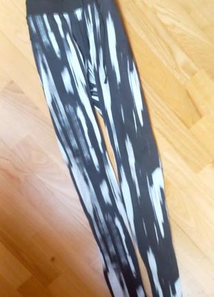Спортивные лосины h&m чёрно-белые лосины леггинсы штаны для бега для йоги2 фото