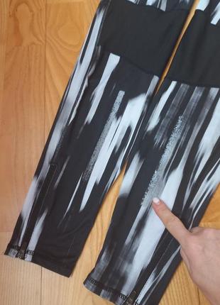 Спортивные лосины h&m чёрно-белые лосины леггинсы штаны для бега для йоги8 фото