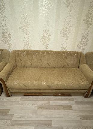 Диван розкладний 2 крісла розкладні коричневий раскладной кресла раскладные