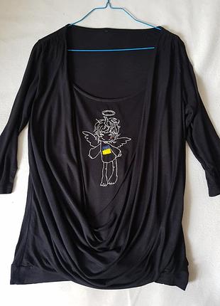 Хорошая футболка с вышивкой из натуральной ткани