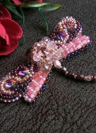 Яркая блестящая брошь брошка стрекоза