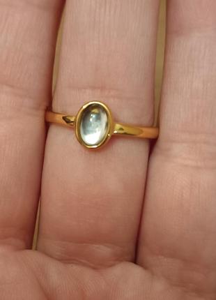 Нежное кольцо с камнем нержавеющая сталь1 фото