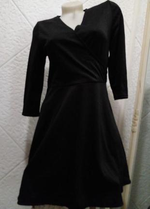 Однотонное черное платье новое2 фото