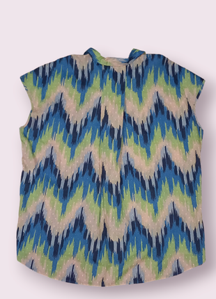Коттонова блузка з абсрактним принтом2 фото