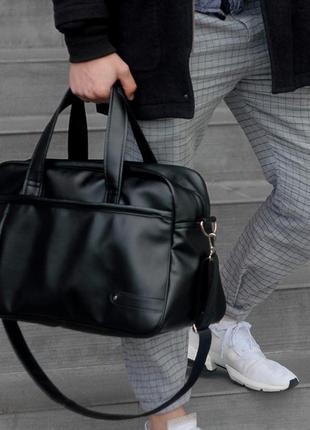 Сумка чоловіча - жіноча / сумка для фітнесу / дорожня сумка. модель №1658. колір чорний10 фото