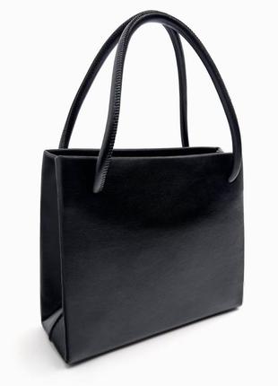 Невелика квадратна сумка-шопер zara/ маленька чорна сумка zara6 фото