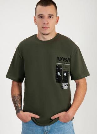 Стильная мужская футболка с принтом nasa, футболка мужская nasa, стильная мужская футболка3 фото