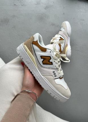 Женские замшевые кроссовки new balance 550 beige brown