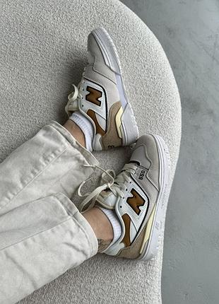 Женские замшевые кроссовки new balance 550 beige brown