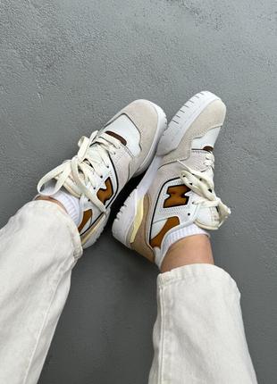 Женские замшевые кроссовки new balance 550 beige brown