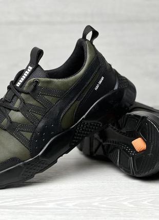 Мужские кожаные кроссовки puma tactical olive8 фото