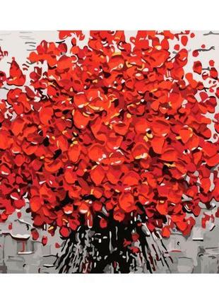 Картина за номерами "букет червоних квітів" 40x50 см