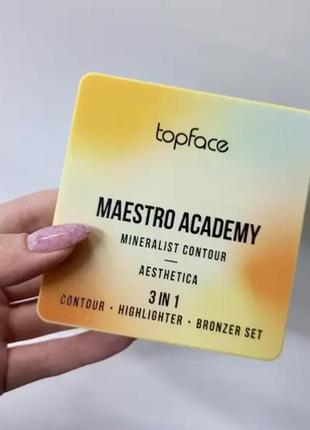 Палитра для контуринга лица 3 в 1 topface maestro academy mineralist contour