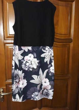 Платье нарядное размер 50 / 16 шикарное новое черное цветное4 фото