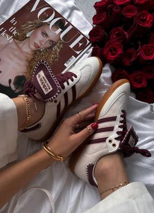 Чоловічі кросівки adidas samba wales bonner cream white pony р 36-45