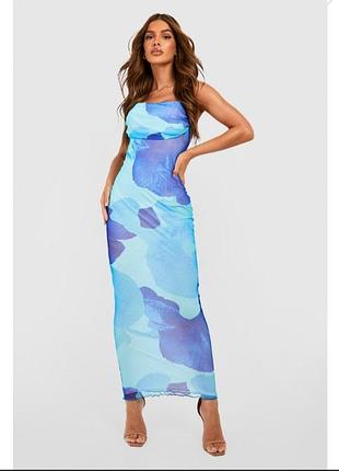 Максі сукня сітка в квіти