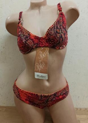Распродажа blu bay купальник женский раздельный бордово оранжевый