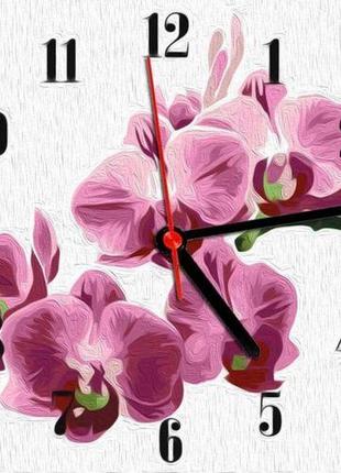 Годинник-картина за номерами "орхідея", 30х30 см