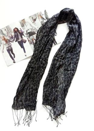 Темный леопардовый шарфик tom tailor1 фото