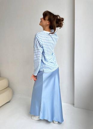 Длинная юбка из плотного атлас-сатина3 фото