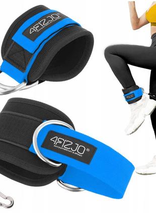 Манжеты для тяги 4fizjo ankle strap 2шт black/blue (p-5907739314833)