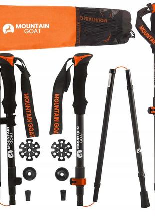 Трекінгові палиці mountain goat pro+ 43-130 см mg0008 black/orange9 фото