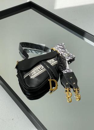 Жіноча сумка saddle black premium4 фото
