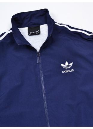 Adidas vintage s/m* / жидкая темно-синяя ветровка с белыми деталями4 фото