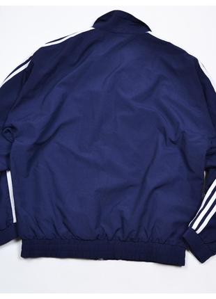 Adidas vintage s/m* / жидкая темно-синяя ветровка с белыми деталями6 фото