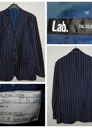 Пиджак из шерсти и крапивы на полуподкладке в полоску lab pal zileri (италия)5 фото