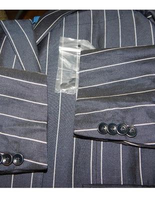 Пиджак из шерсти и крапивы на полуподкладке в полоску lab pal zileri (италия)7 фото