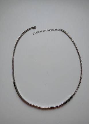 Серебряное ожерелье геометрия