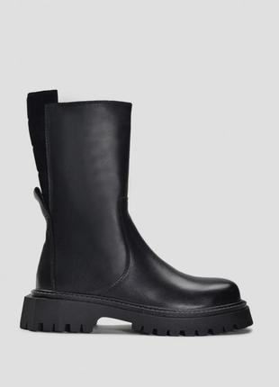 Ботинки кожаные черные vitto rossi