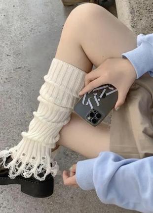 Гетри з рванощами понизу в стилі готика лоліта