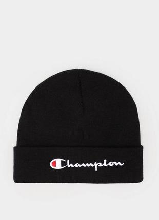 Новая молодёжная шапка бини в чёрном цвете от champion ( оригинал )