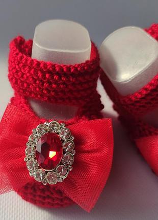 Праздничные пинетки-туфельки